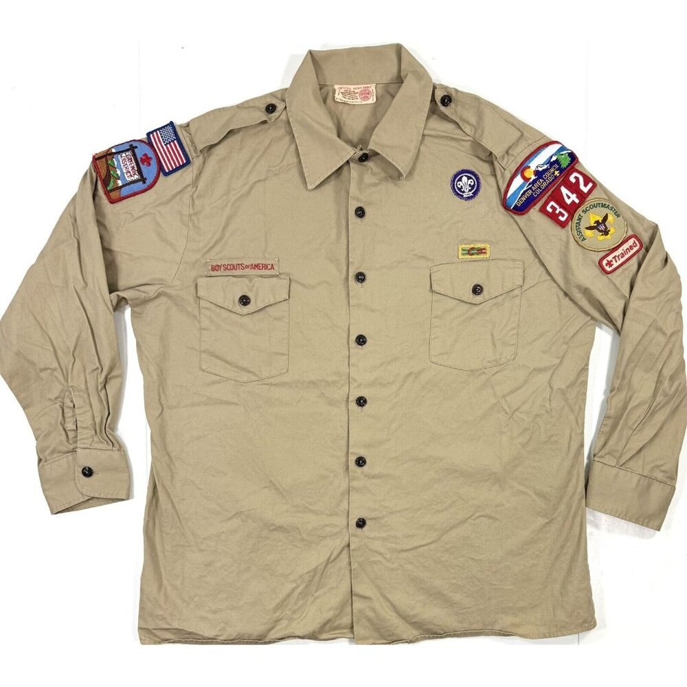 Vintage Boy Scouts Of America BSA Mens Size XL Official Shirt Long Sleeve USA